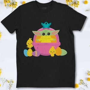Baby Yoda Star Wars The Mandalorian The Child Easter Eggs Happy Easter T-Shirt